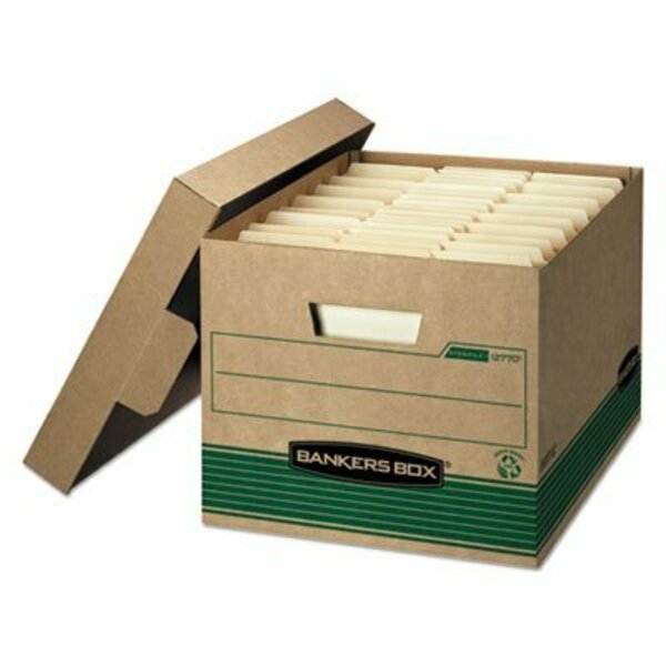 Fellowes STOR/FILE MD-DUTY 100% RECYCLED STORAGE BX LETTER/LEGAL FILES, 12.5inX16.25inX10.25in, KRAFT/GRN, 12CT 12770